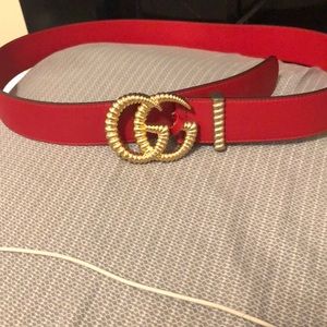 Red Gucci belt